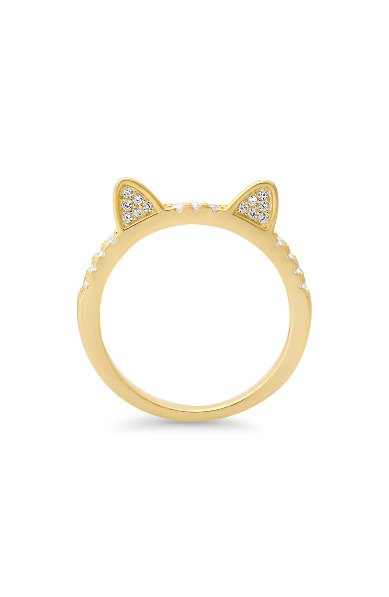 Queen Jewels CZ Pavé Kitty Cat Ring, Alternate, color, Gold