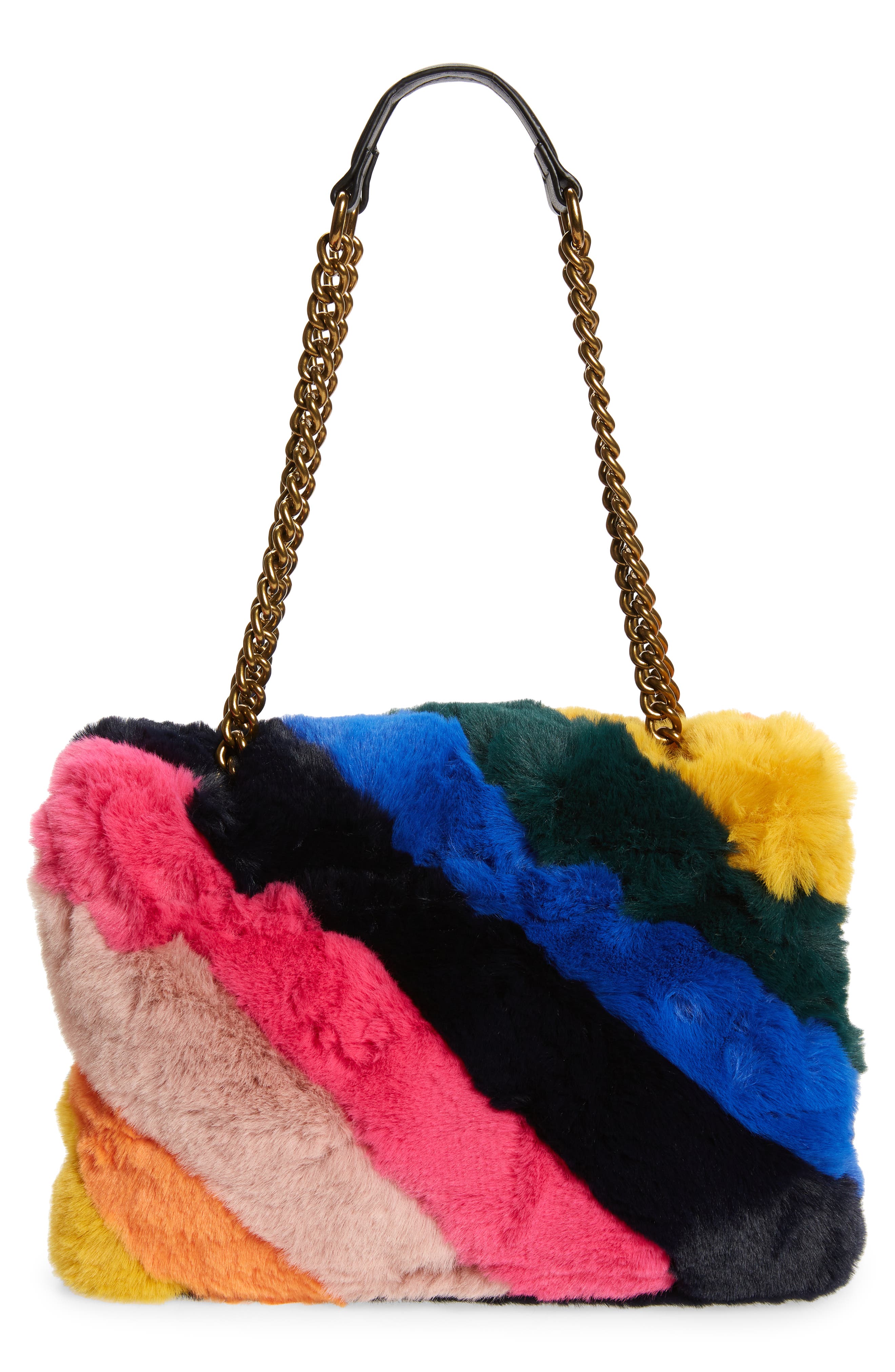 Kurt Geiger London Large Kensington Faux Fur Crossbody Bag, Alternate, color, 