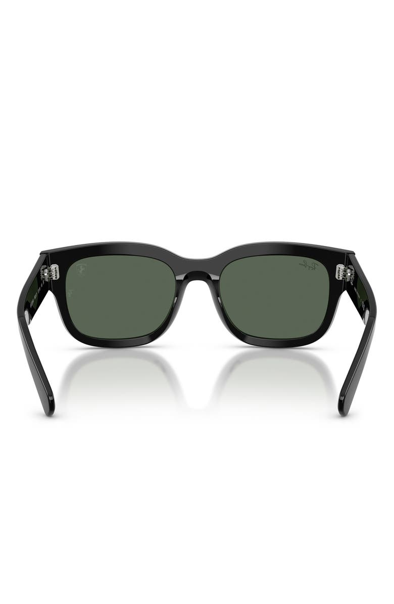 Ray-Ban 53mm Ferrari Square Sunglasses, Alternate, color, Black / Dark Green