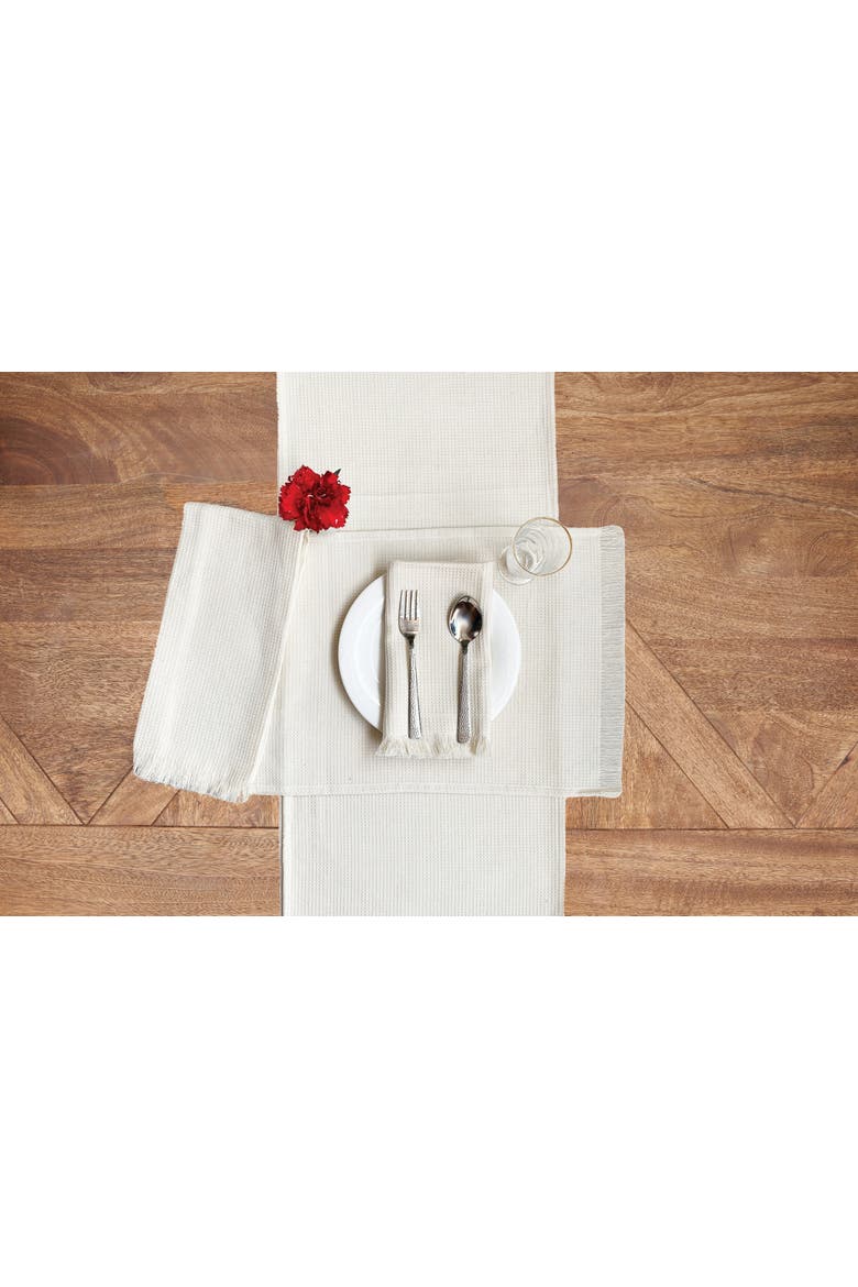 Waffle Weave Placemats, Alternate, color, Off-White