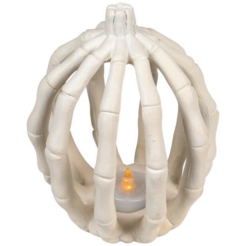 Northlight Led Lighted Skeleton Pumpkin Halloween Decoration In Neutral