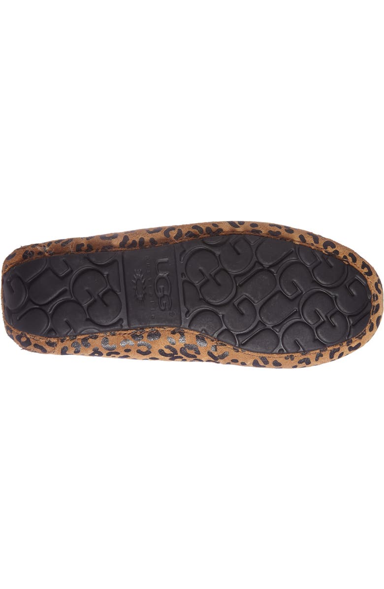 UGG<sup>®</sup> Dakota Leopard Print Bow Slipper, Alternate, color,
