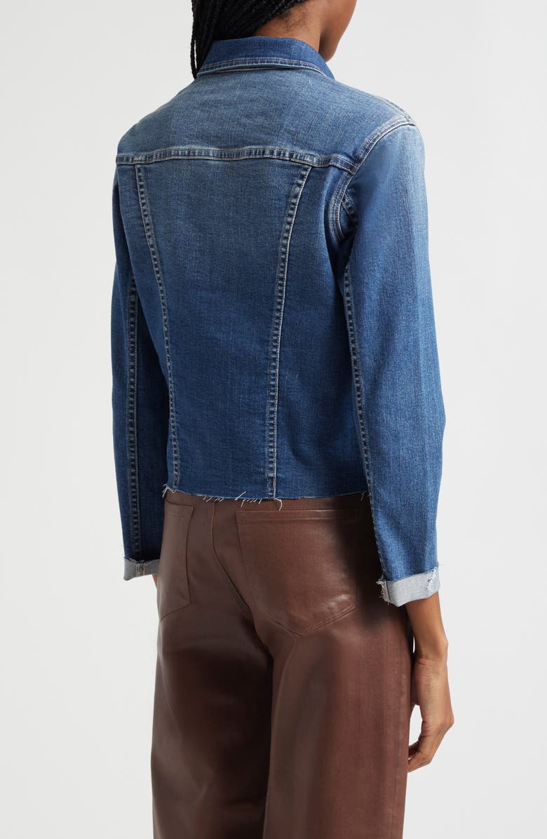 L'AGENCE Janelle Slim Raw Edge Denim Jacket, Alternate, color, Cannes