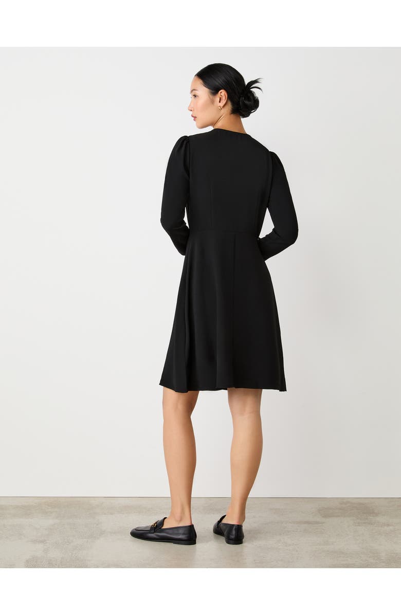 Finery London Evie Long Sleeve Crepe Short Dress, Alternate, color, Black