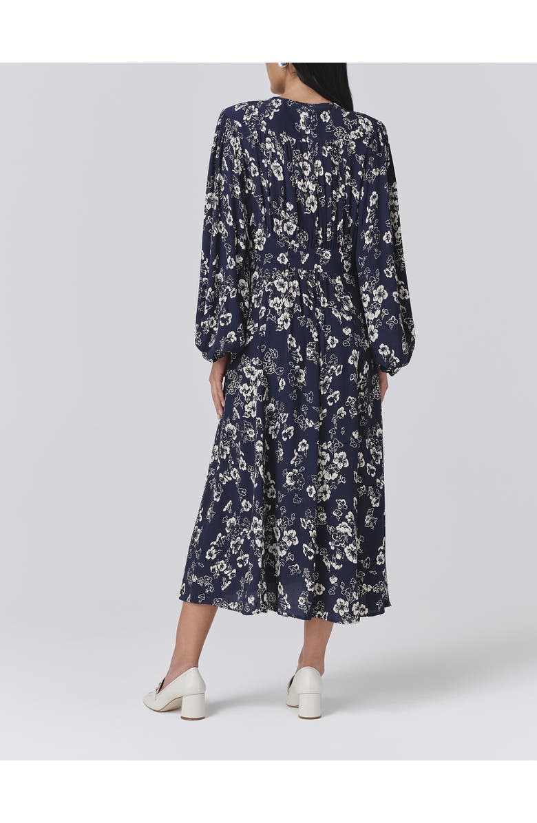 Ghost London Wren Floral V Neck Midi Dress, Alternate, color, Navy Floral