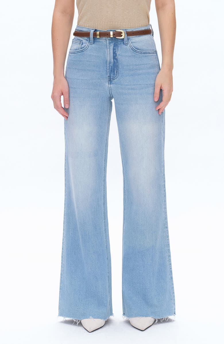 Bayeas Super High Waist Wide Leg Jeans, Main, color, Light Blue