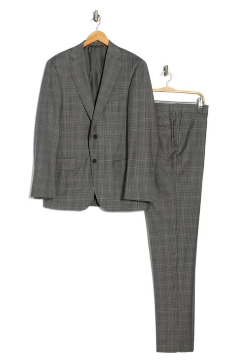 Grey Plaid Classic Fit Super 130s Wool Suit