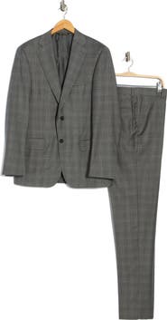 Heritage Gold Grey Plaid Classic Fit Super 130s Wool Suit