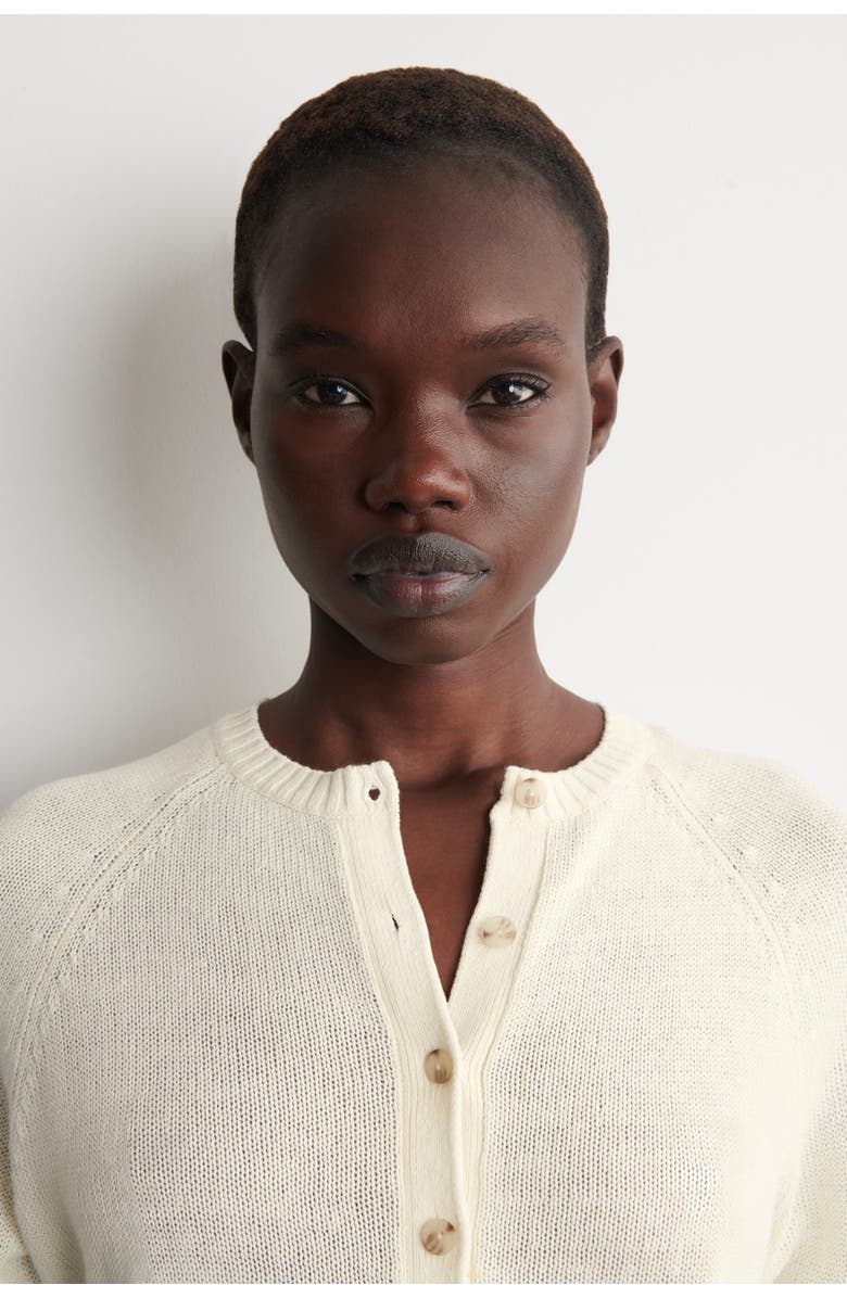 COS Knitted Linen Cardigan, Alternate, color, Ecru