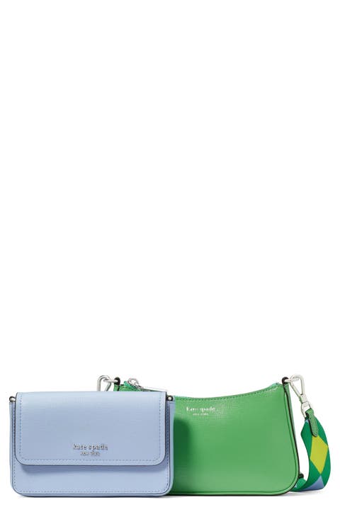morgan double up colorblock saffiano leather crossbody bag