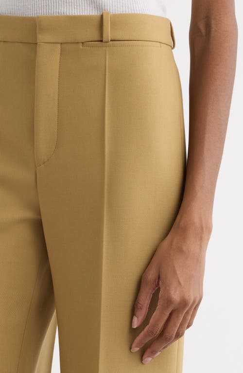 Chloé Wool Grain De Poudre Flare Leg Pants In Nut