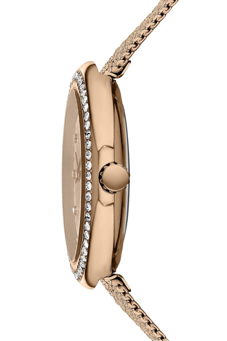 Lea Mesh Bracelet Watch, 35mm, Alternate, color, IP ROSE GOLD
