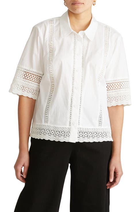 Dora Poplin Button-Up Top (Regular & Plus)