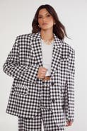 NASTY GAL Gingham Tailored Blazer