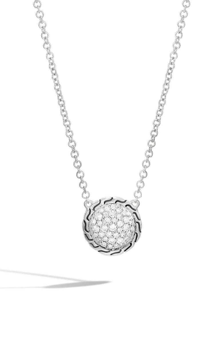 John Hardy Chain Classic Pavé Diamond Pendant Necklace, Main, color, 