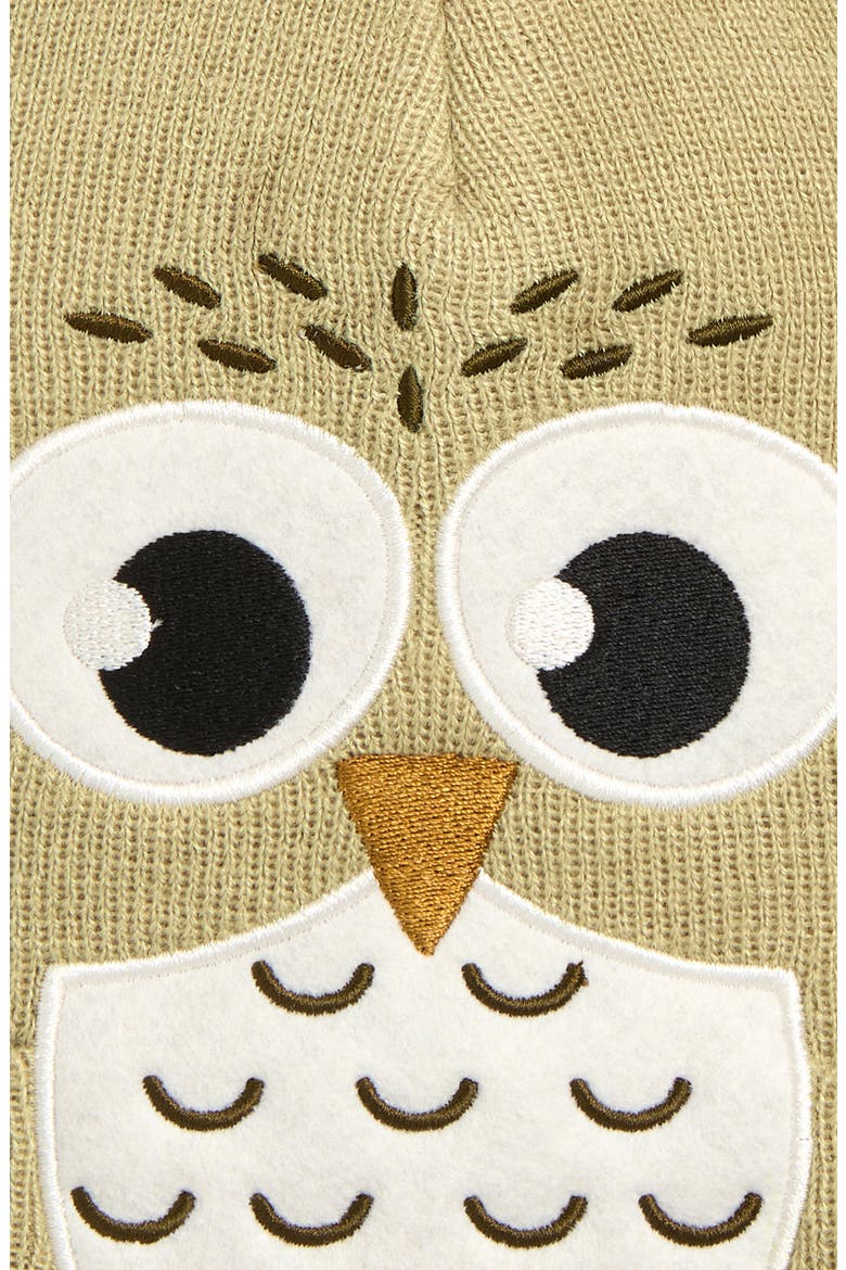 Kids' Big Face Beanie Hat, Alternate, color, OWL