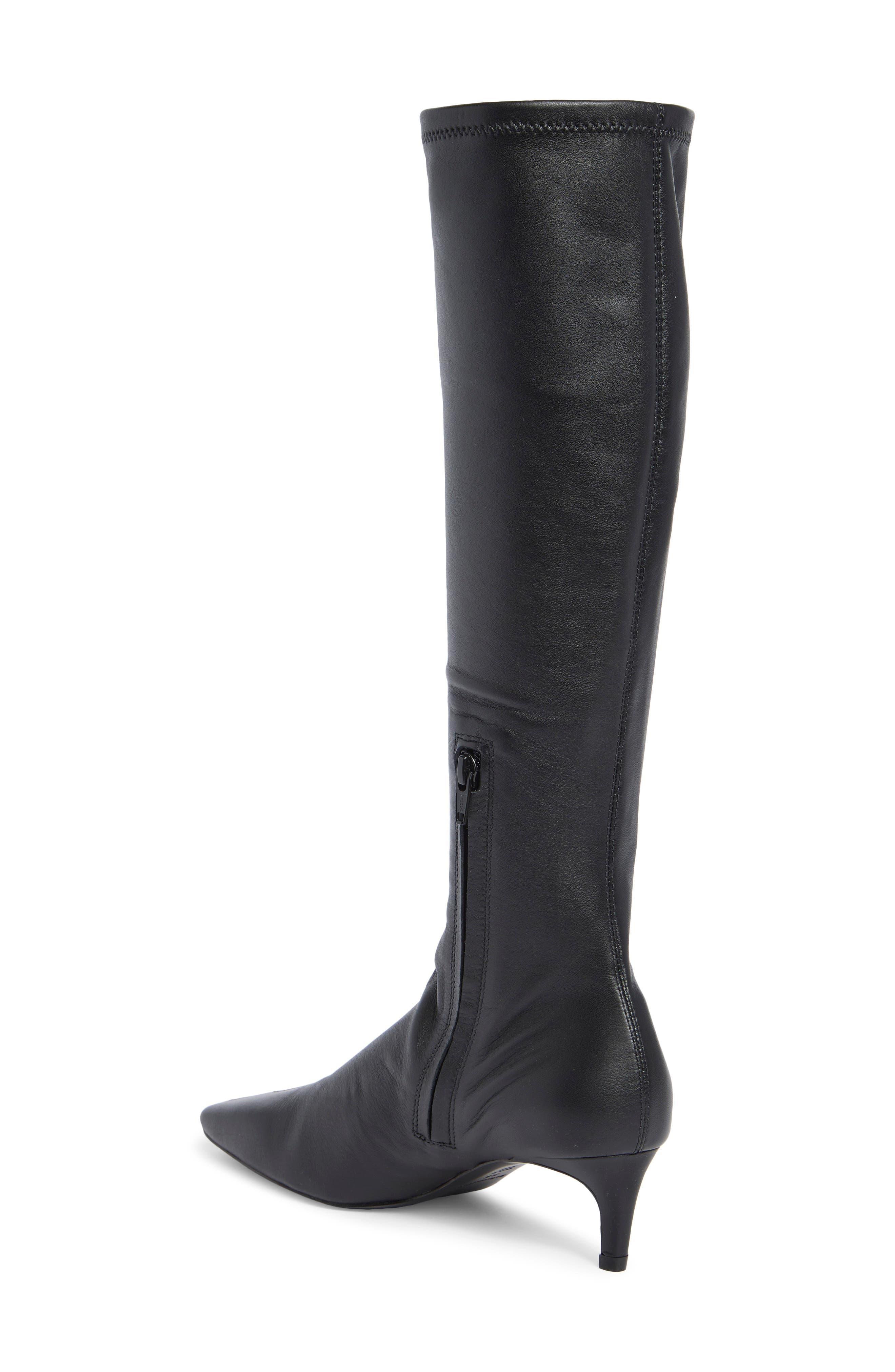 Remy Stretch Leather Knee High Boot, Main, color, BLACK STRETCH LEATHER