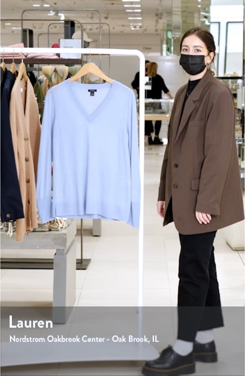 V-Neck Merino Wool Blend Sweater, sales video thumbnail