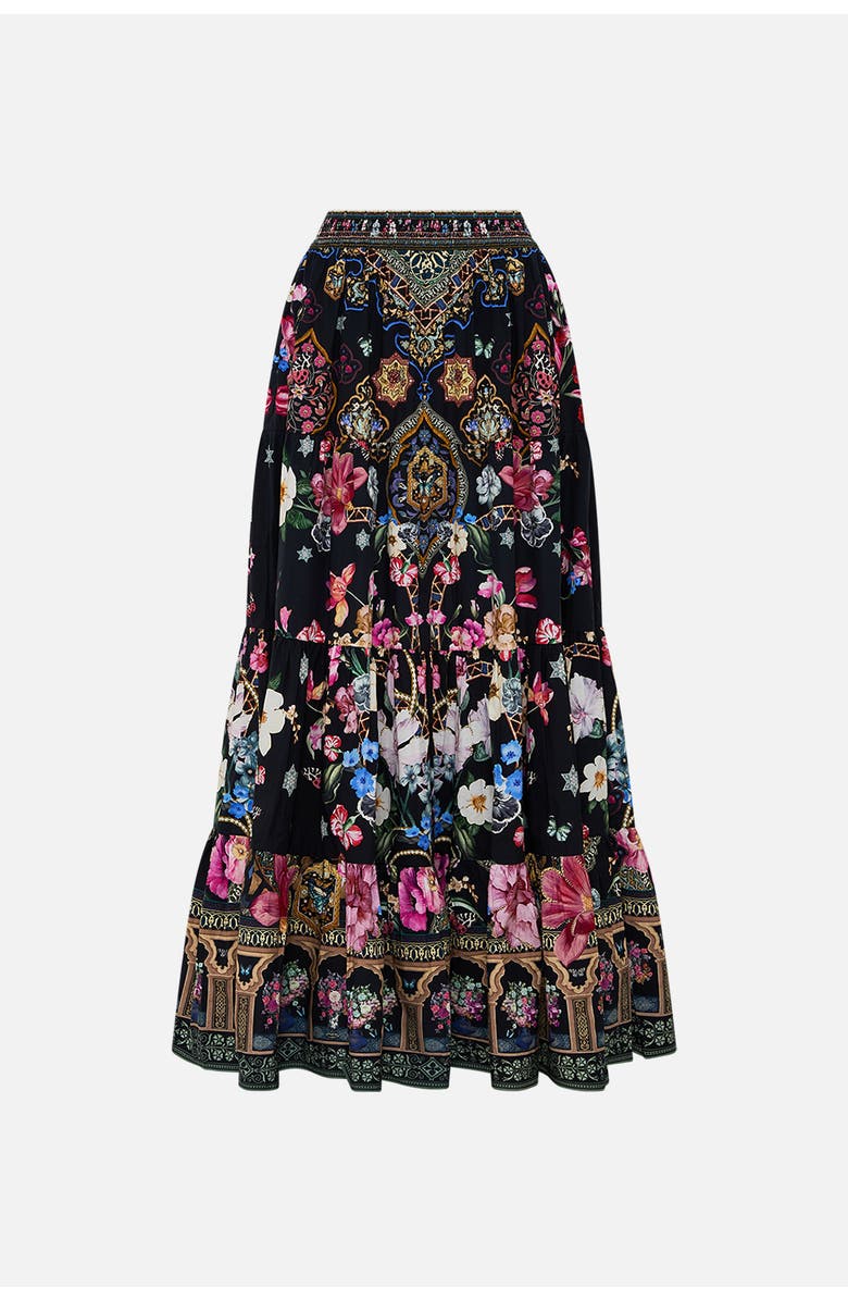 Camilla Tiered Maxi Skirt Midnight In Monserrate, Alternate, color, 