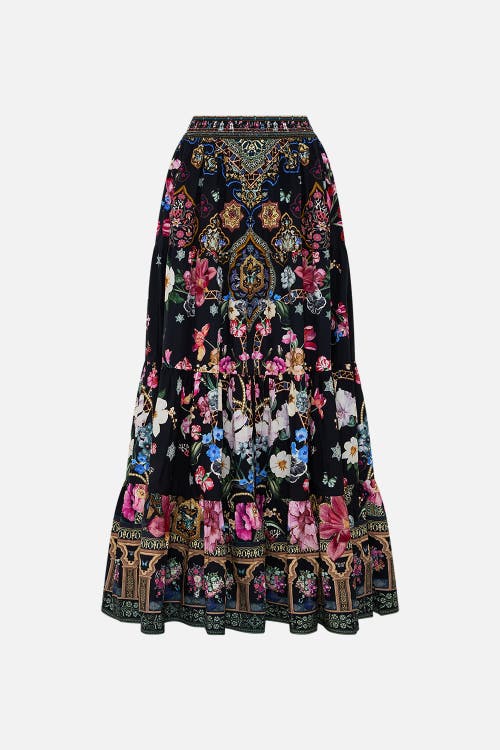 Camilla Crystal-embellished Poplin Maxi Skirt In Midnight In Monserrate