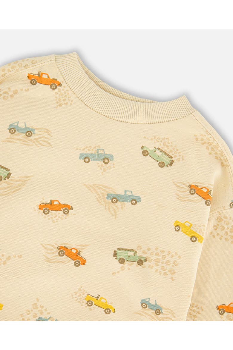 Long Sleeve Jeep Print French Terry Sweatshirt, Alternate, color, Beige Jeeps Print
