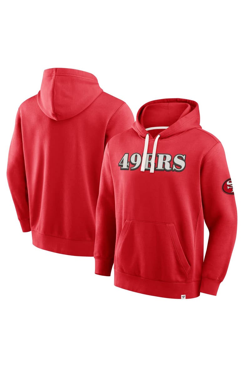 Men's Fanatics Scarlet San Francisco 49ers New Horizons Heritage Pullover Hoodie, Main, color, Scarlet