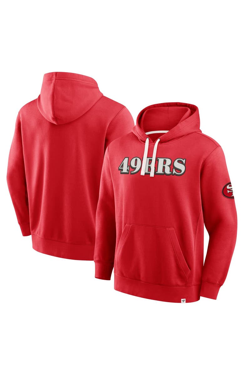 FANATICS Men's Fanatics Scarlet San Francisco 49ers New Horizons Heritage Pullover Hoodie, Main, color, Scarlet