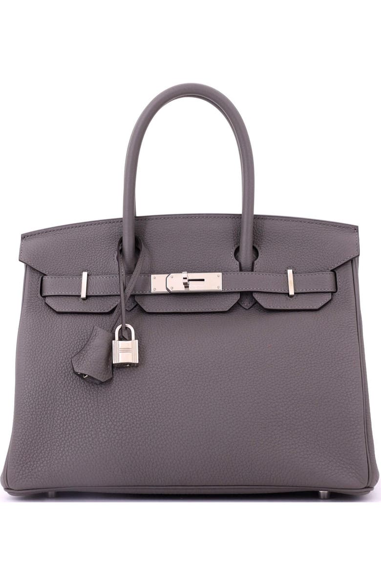 Pre-Owned Hermes Birkin Handbag Grey Togo with Palladium Hardware 30, Main, color, Gris Meyer