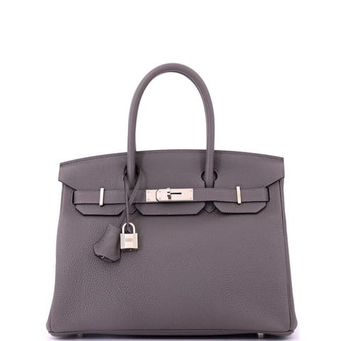 Birkin Handbag Grey Togo with Palladium Hardware 30
