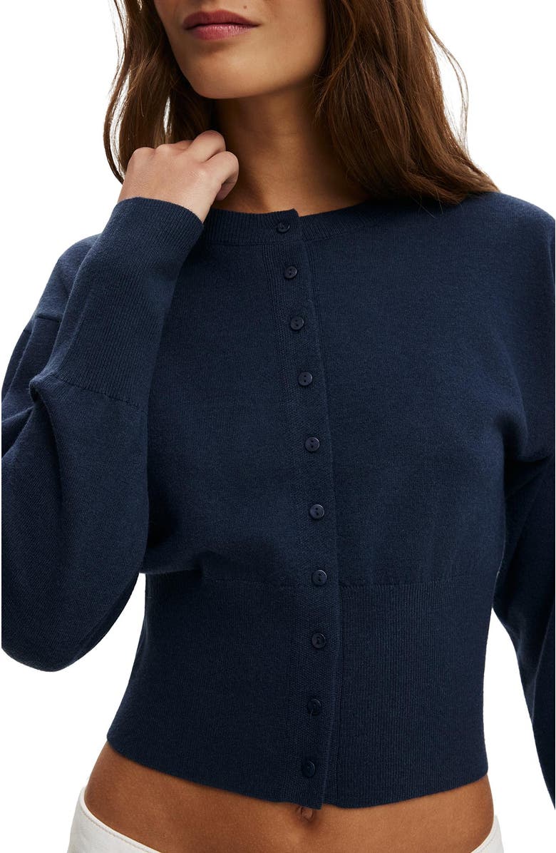 Cotton On Women's Sara Button Cardigan, Alternate, color, Collegiate Navy