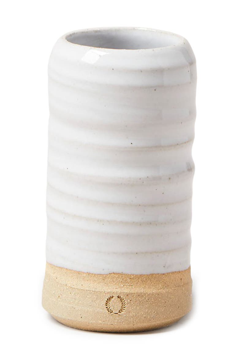 Mini Glazed Stoneware Vase, Main, color, WHITE