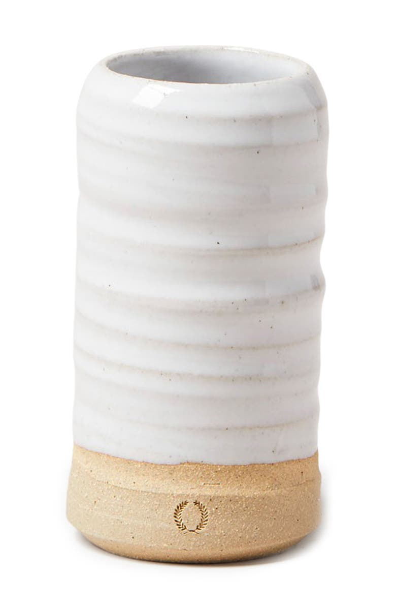 Farmhouse Pottery Mini Glazed Stoneware Vase, Main, color, White