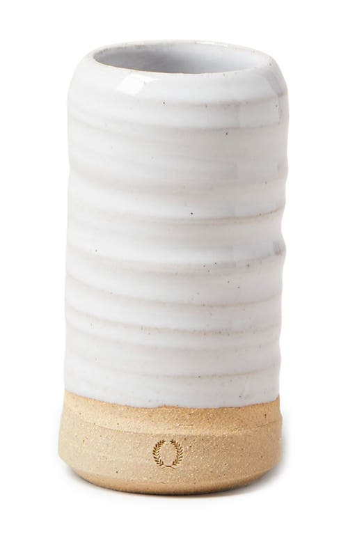 Farmhouse Pottery Mini Glazed Stoneware Vase in White 