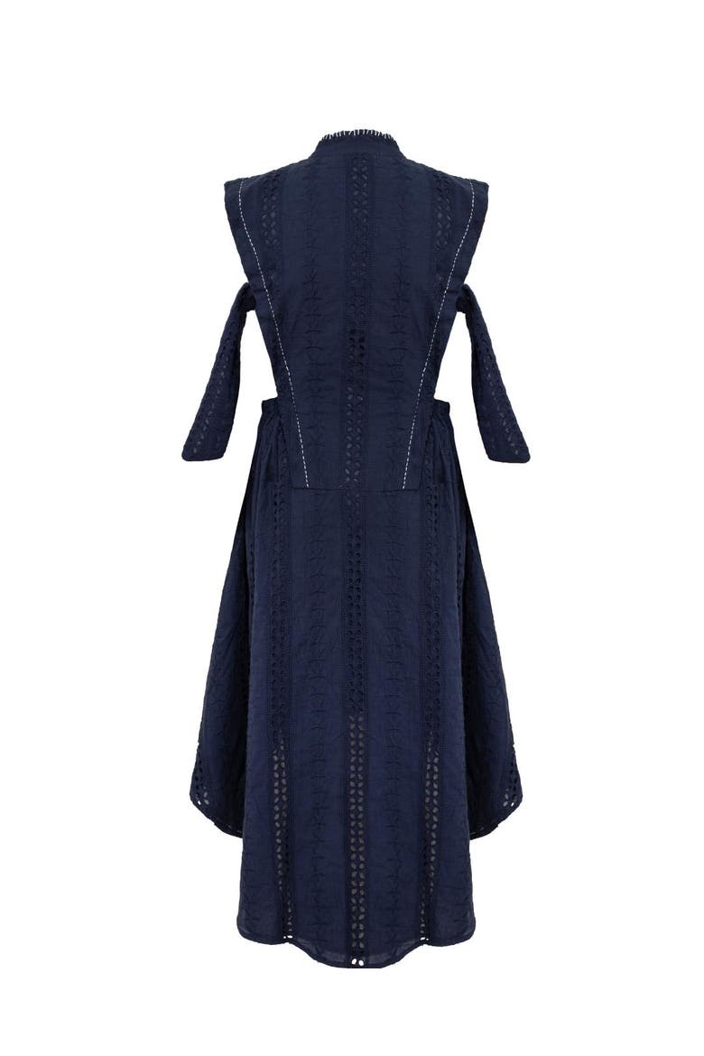 Seya Schiffli Dress, Alternate, color, Navy