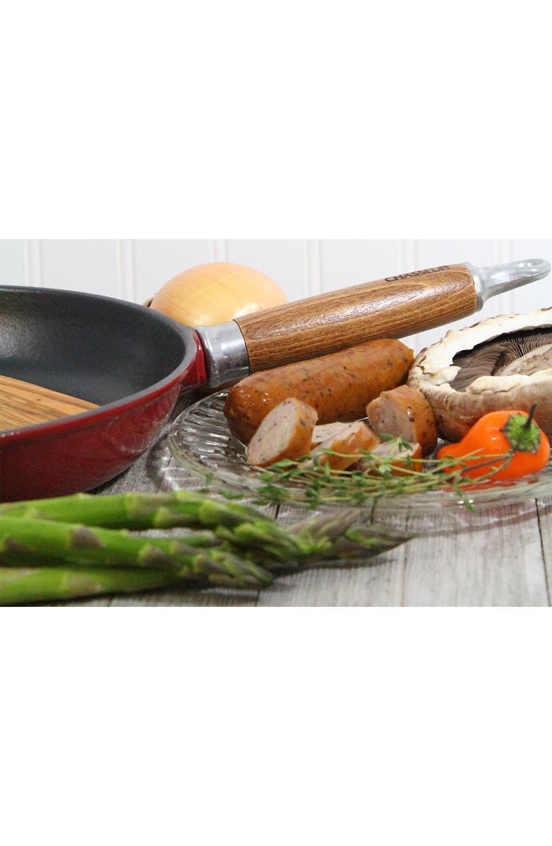 FRENCH HOME 11" Red French Enameled Cast Iron Fry Pan, Alternate, color, 