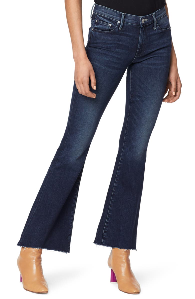 MOTHER The Weekend High Waist Fray Hem Flare Jeans, Main, color, 