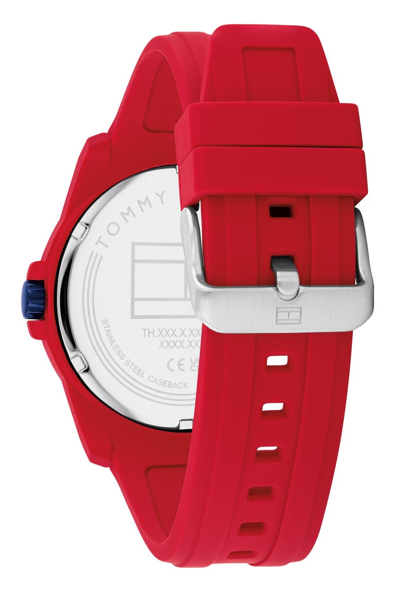 Austin Silicone Strap Watch, Alternate, color, RED