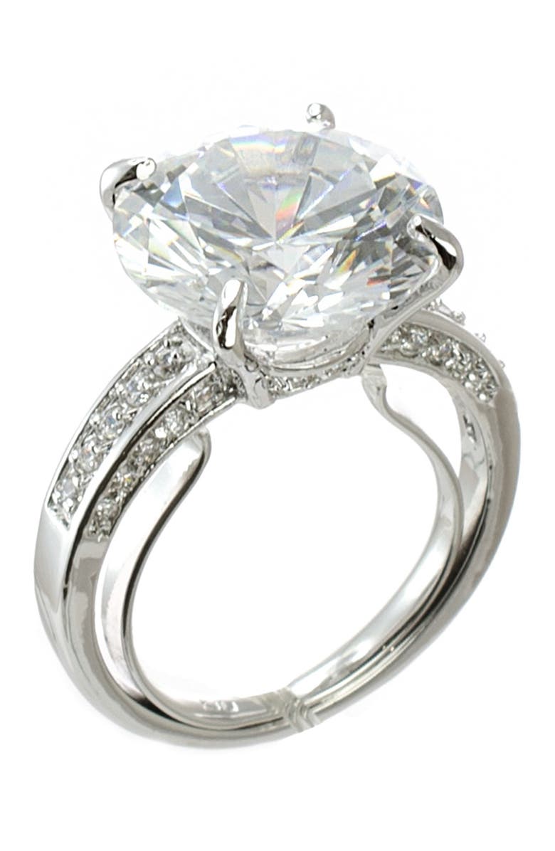 CZ by Kenneth Jay Lane Extra Large Round CZ Ring, Main, color,