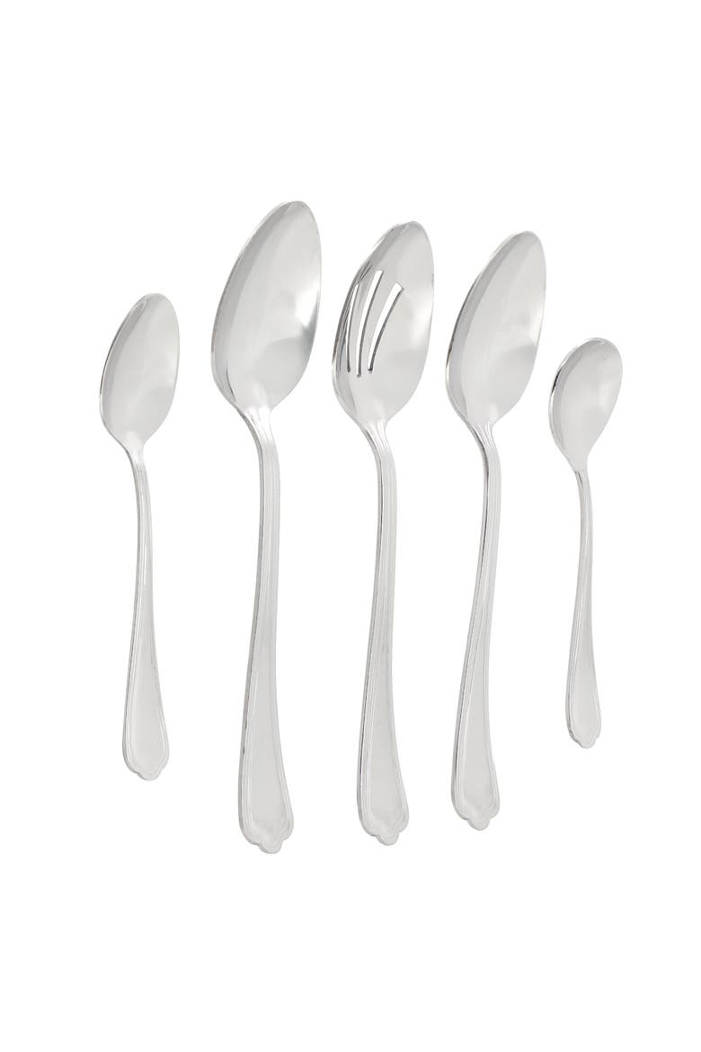 45 Piece Stainless Steel Flatware and Serving Set, Alternate, color, Silver