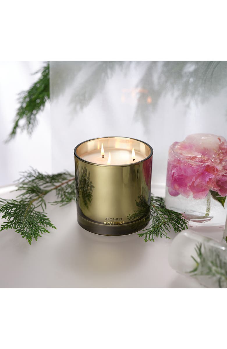 APOTHEKE Black Cypress Three-Wick Scented Candle, Alternate, color, Green