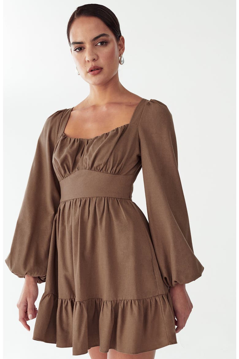 Wrenn Mini Dress, Alternate, color, Mocha