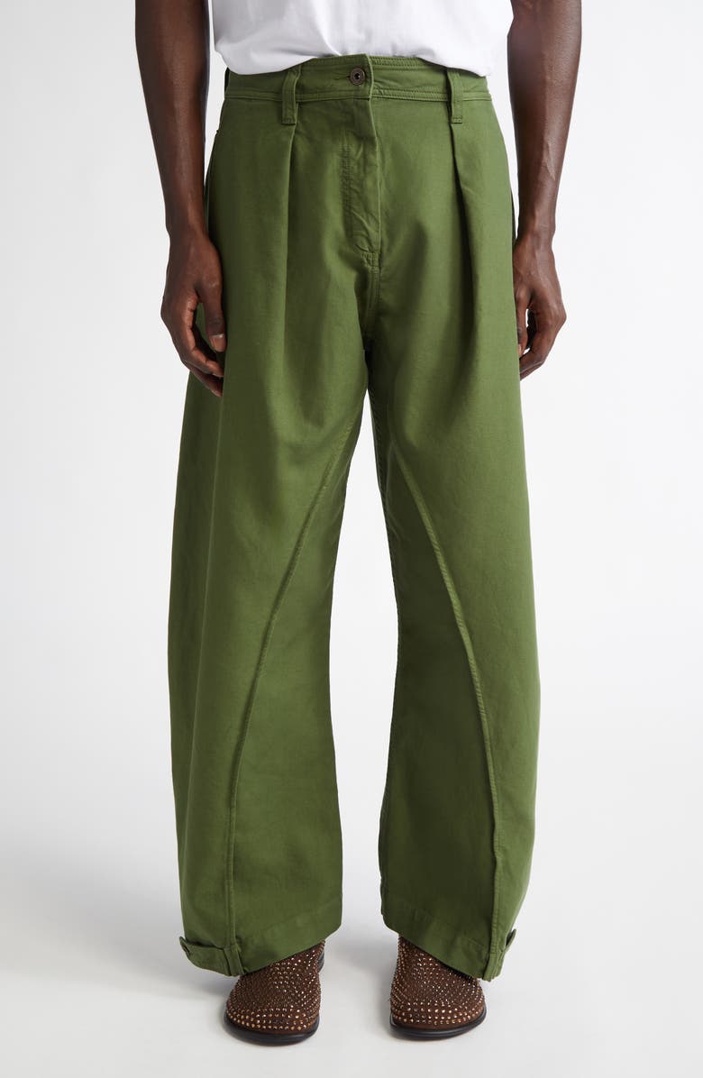 JW Anderson Twisted Seam Cotton Workwear Pants, Main, color,