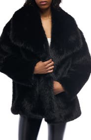AZALEA WANG Old Hollywood Faux Fur Jacket