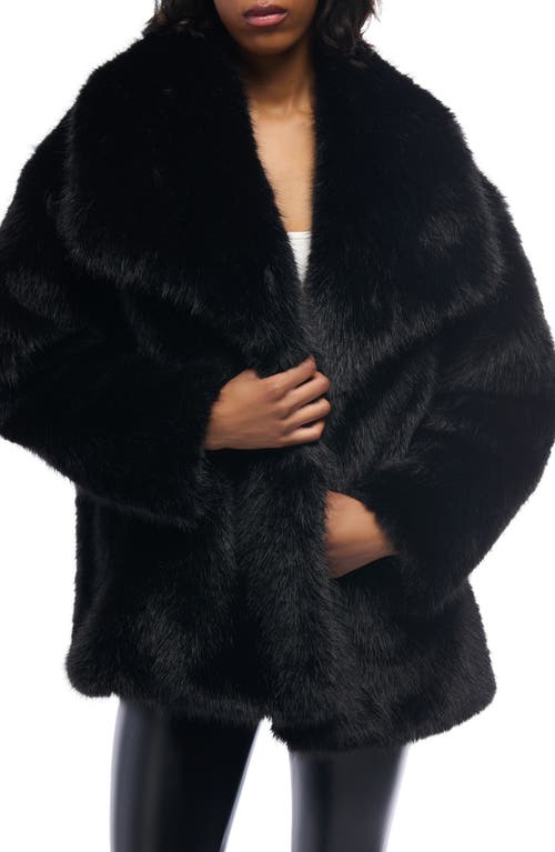 Azalea Wang Old Hollywood Faux Fur Jacket In Black