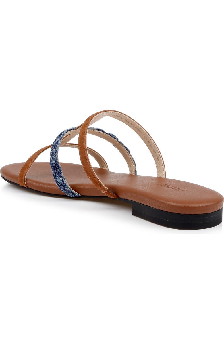 L'AGENCE Hennie Slide Sandal, Alternate, color, Cognac Suede