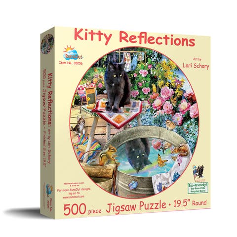 Kitty Reflections 500 piece Jigsaw Puzzle for Adults Round