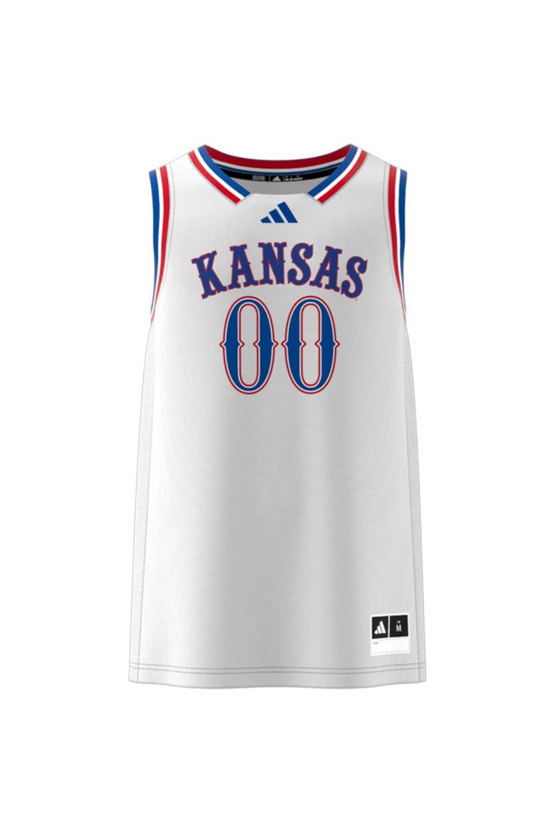 Men's adidas #00 White Kansas Jayhawks Swingman Jersey, Alternate, color, White