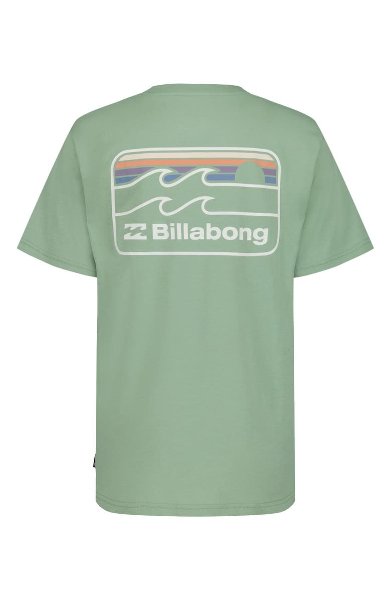 Billabong Kids' Runner Wave Logo Graphic T-Shirt, Alternate, color, Green Ash
