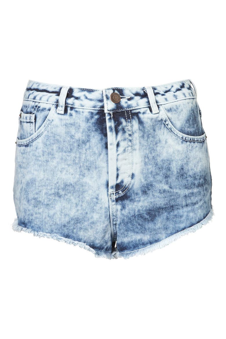Moto 'Holly' Acid Wash Denim Shorts, Alternate, color, LIGHT DENIM