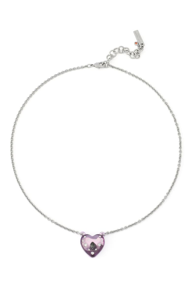 Resin Heart Pendant Necklace, Main, color, PURPLE